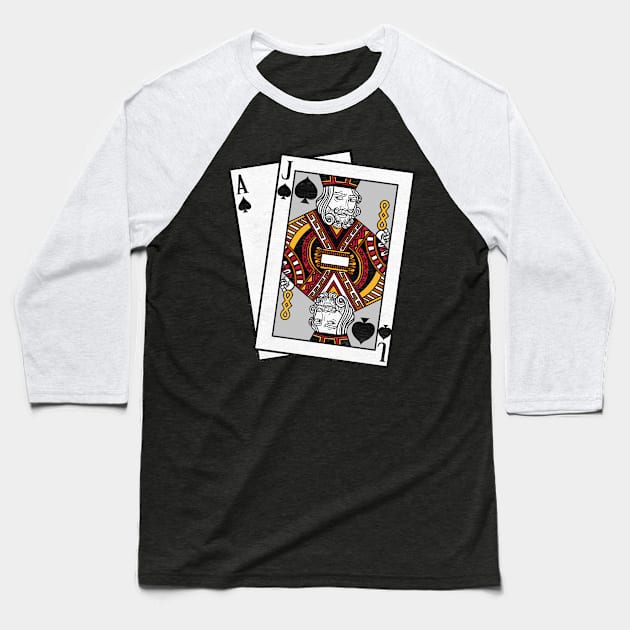 Blackjack 21 Design for a Casino Card Gambler design Baseball T-Shirt by biNutz